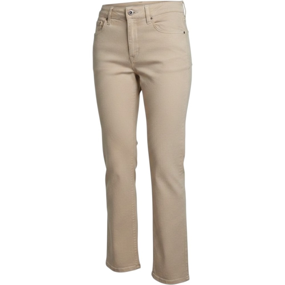 Zara High Waisted‎ Cropped Flare Jeans Beige Tan Neutral Womens Size 4 EUR 36